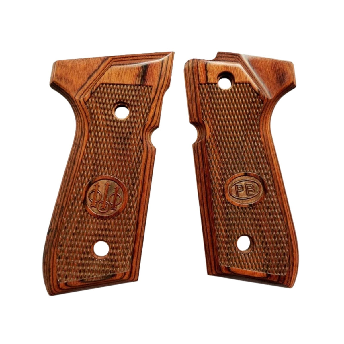 Beretta 92/96 Full Size Rosewood Checkered Pistol Grip Set with Screws