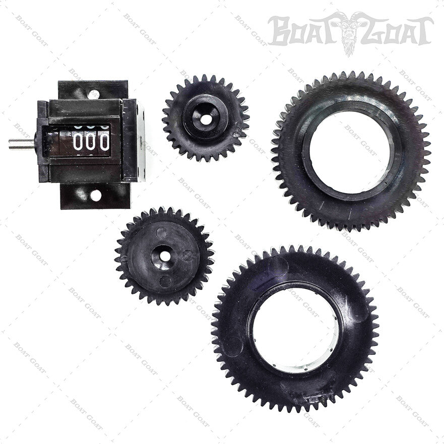 Universal Manual Downrigger Depth Counter and Gear Kit for Marine Fishing