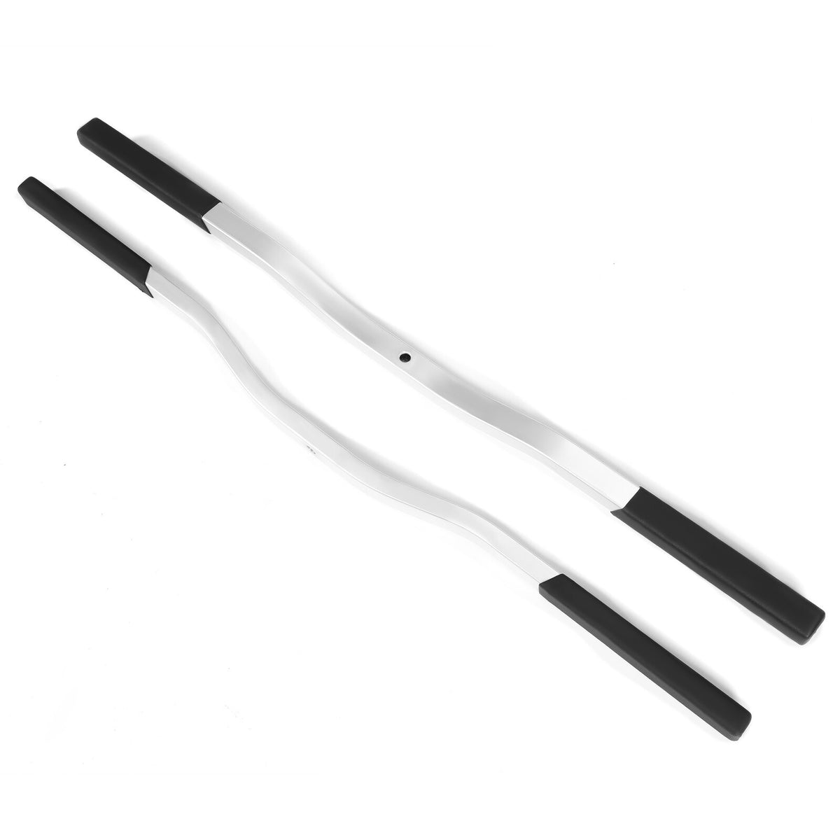 Universal Snowmobile Trailer Ski Tie Down Bars with Black Boots - 2 Pack