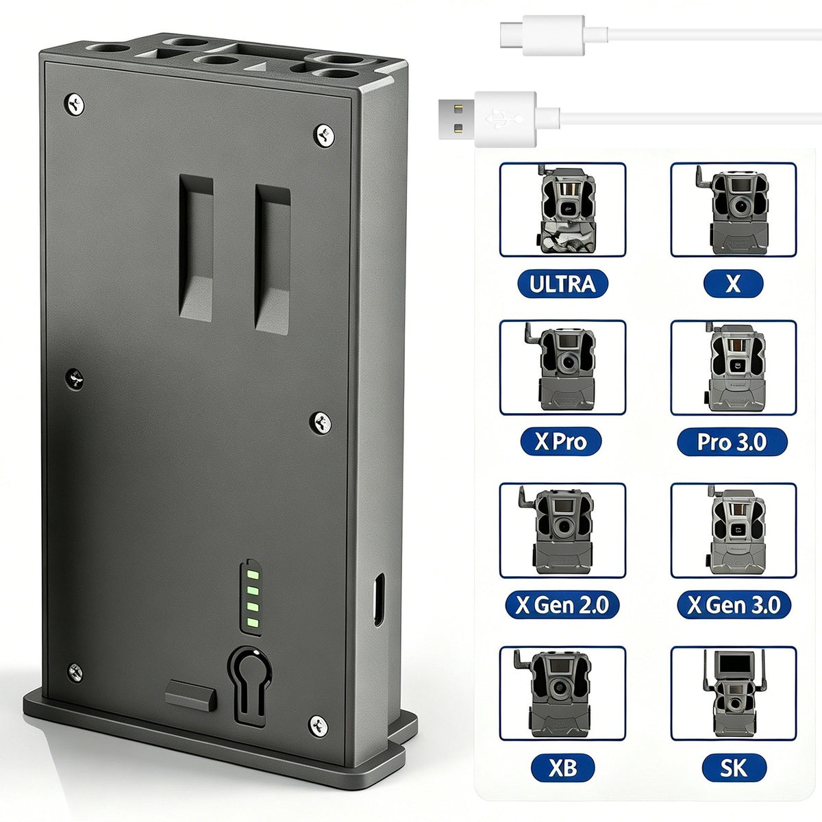 Rechargeable Lithium-Ion Battery for Trail Cameras 6000mAh USB-C Charging