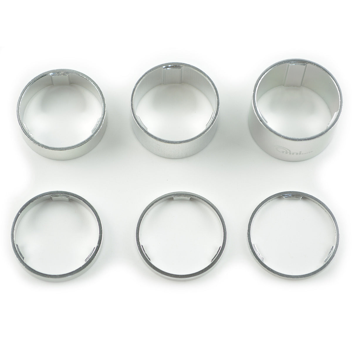 Lightweight Bicycle Headset Spacers Set - 1 1/8 Inch Alloy, Silver, 2/3/5/10/15/20mm