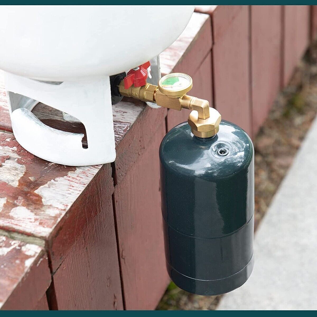 Propane Refill Adapter Kit with Gauge and ON-Off Valve for 1Lb to 20Lb Tanks