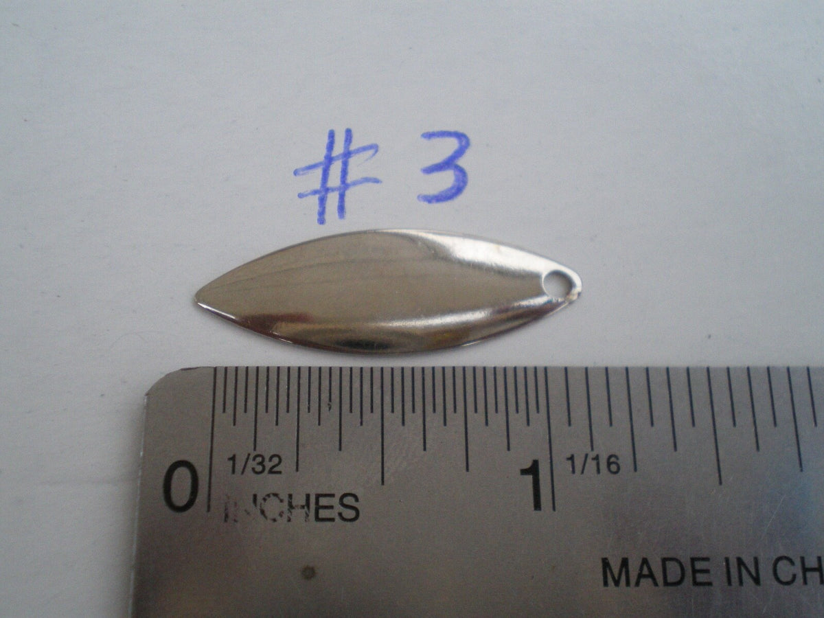 25 Pcs. Nickel Brass Willow Leaf Blades for Spinner Jigs - #3, 1-1/4" Long