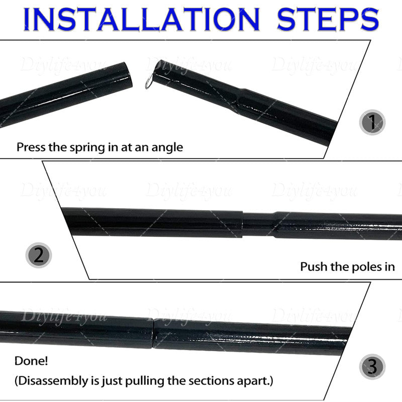 Adjustable Tent Tarp Poles Set of 2 Telescopic Camping Canopy Support