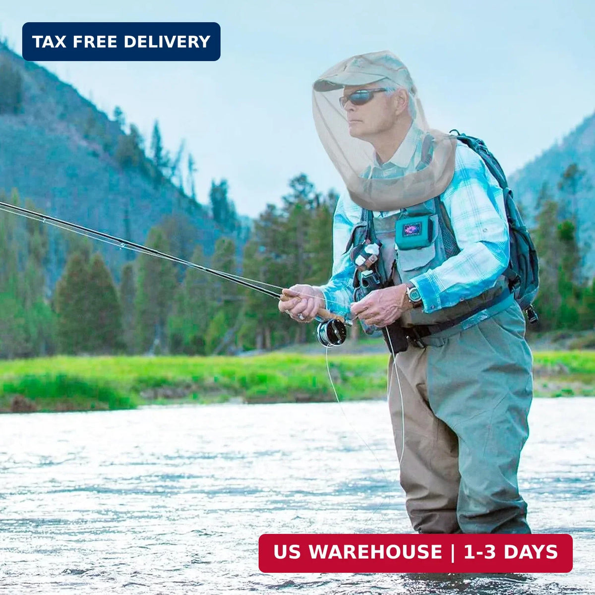 Premium Mosquito Head Net for Insect Protection - Large & Long 2 Pack