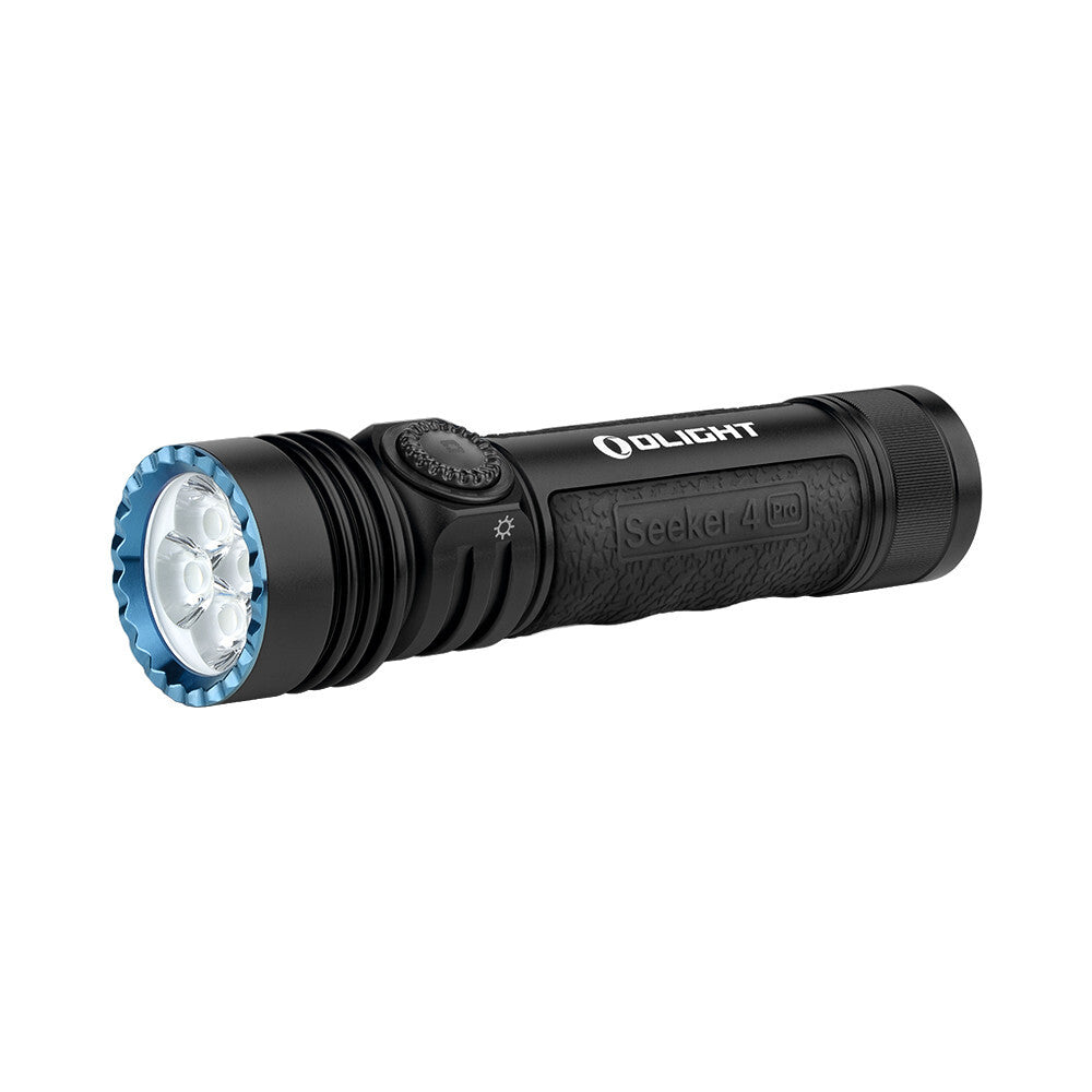 Olight Seeker 4 Pro Matte Black High Power Flashlight with Holster & Multifunction Clip