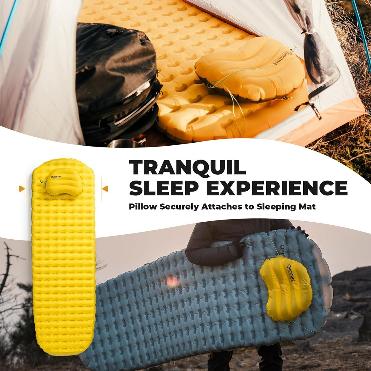 Lightweight Inflatable Camping Pillow with Neck Support - Compact & Waterproof