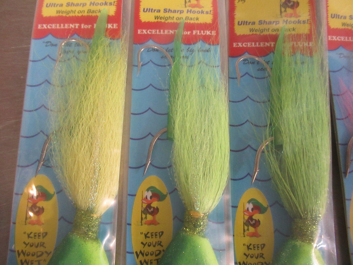Saltwater Jig Set - 6 4oz Sea Bass Flounder Porgy Fishing Jigs with Hooks