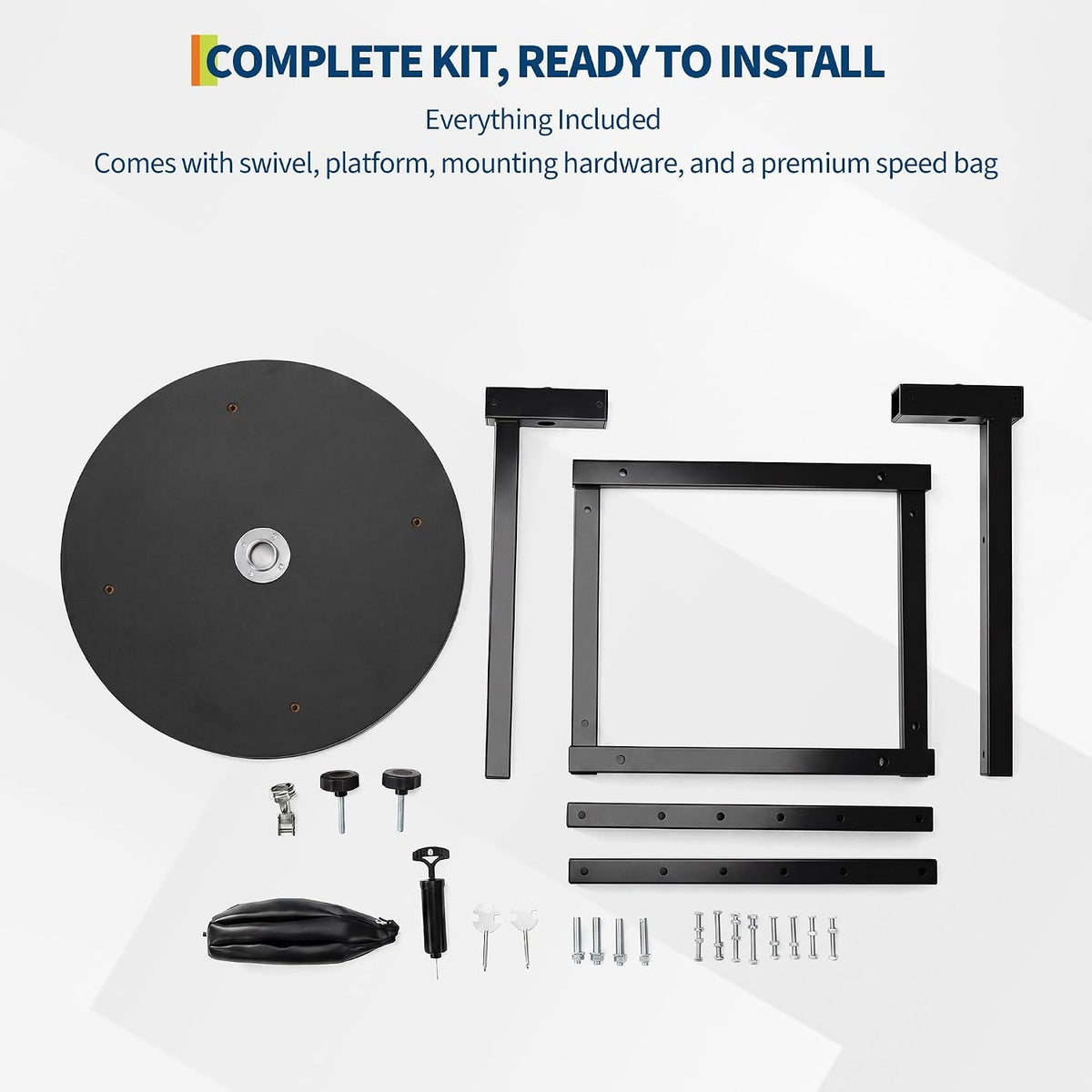 24-Inch Speed Bag Platform Kit with 360° Swivel Wall Mount Boxing Stand