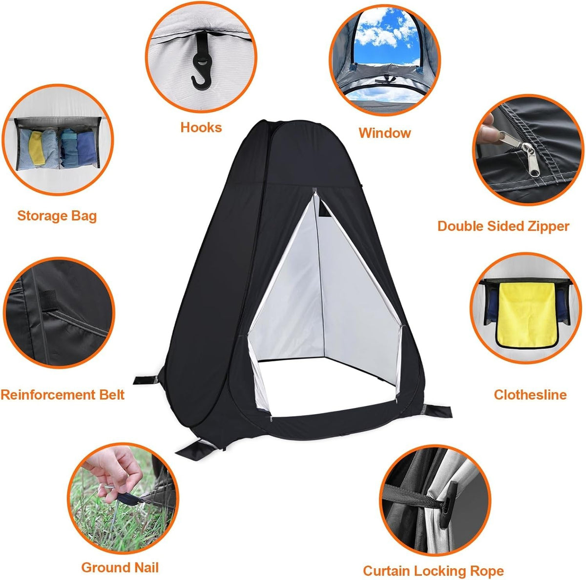 UPF 50+ Portable Privacy Shower Tent for Camping and Beach