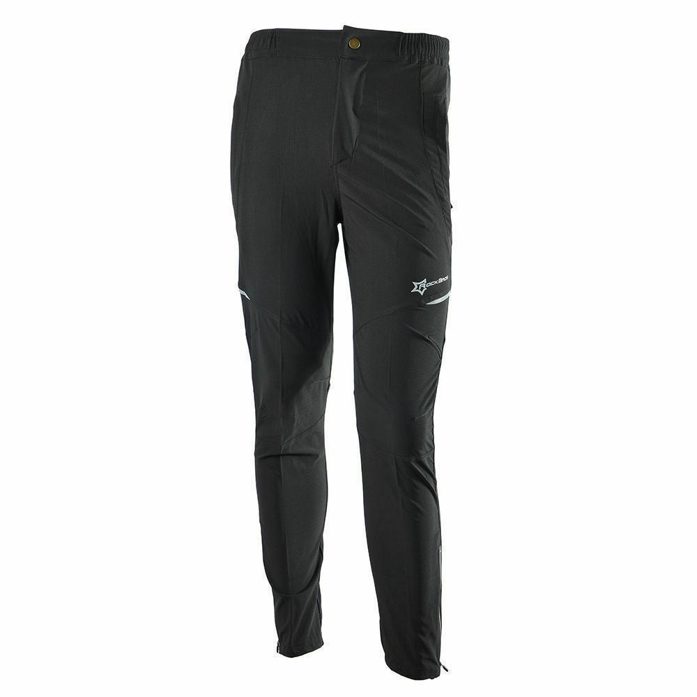 Men's Cycling Pants Reflective Hiking Trousers Quick Dry Elastic Waist