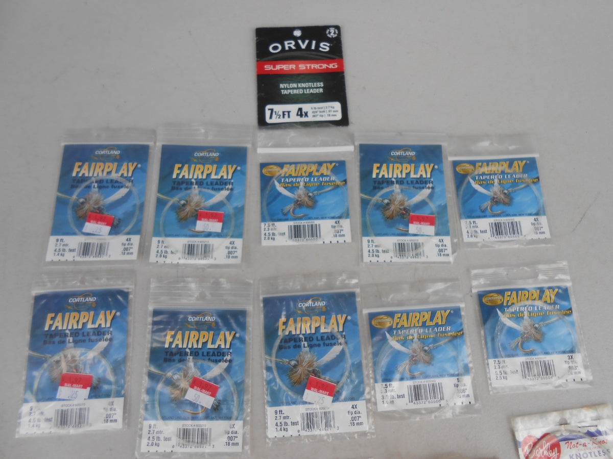 Pack of 21 Tapered Nylon Leaders for Fly Fishing - Low Visibility, High Performance