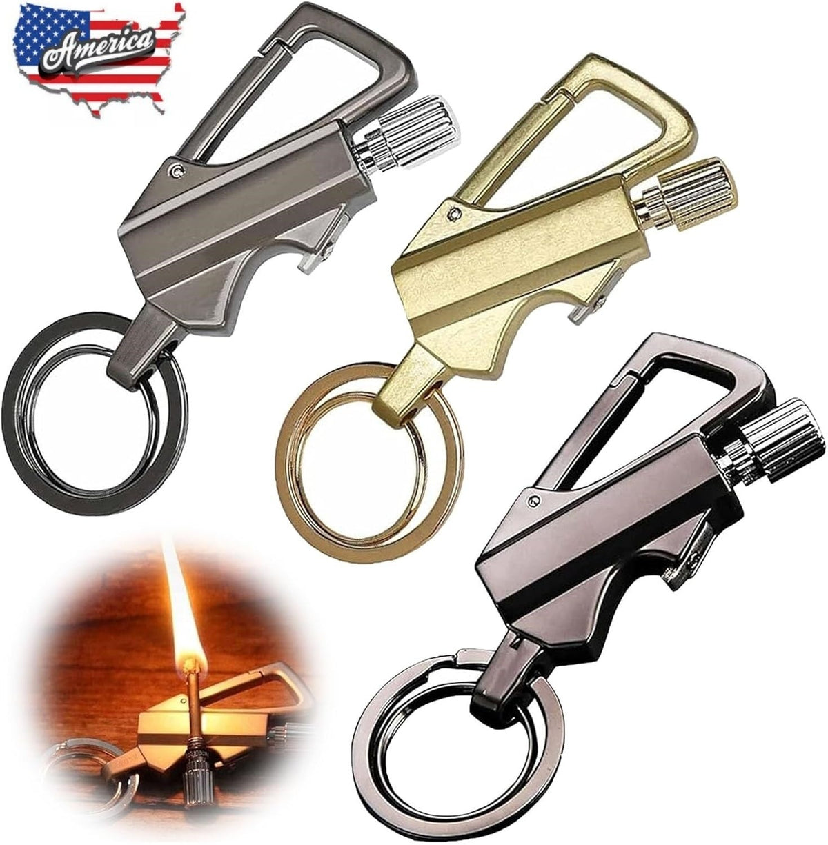 Permanent Match Infinity Lighter with Multitool Keychain Metal Windproof Waterproof Portable