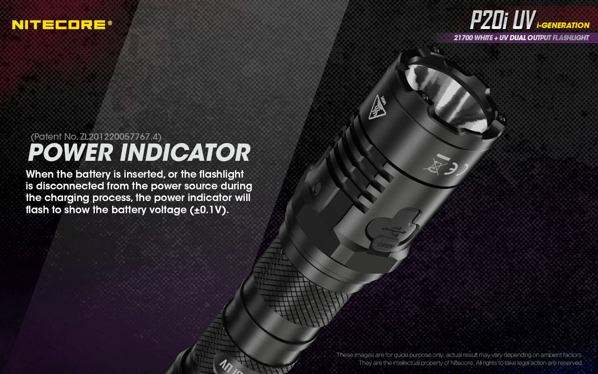 Rechargeable LED Flashlight with UV and 1800 Lumens – Holster & Battery Included