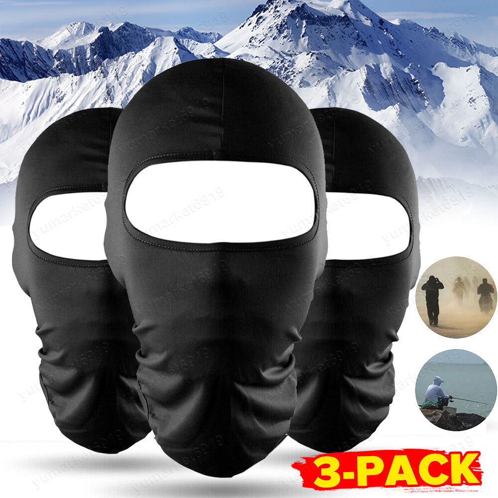 3-Pack Cotton Full Face Ninja Masks for Outdoor Sports - Breathable & Warm