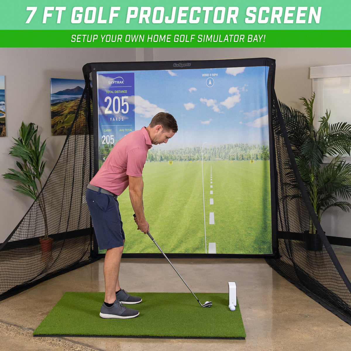 Golf Simulator Impact Screen 7.8' x 6.8' for Projectors & Hitting Nets