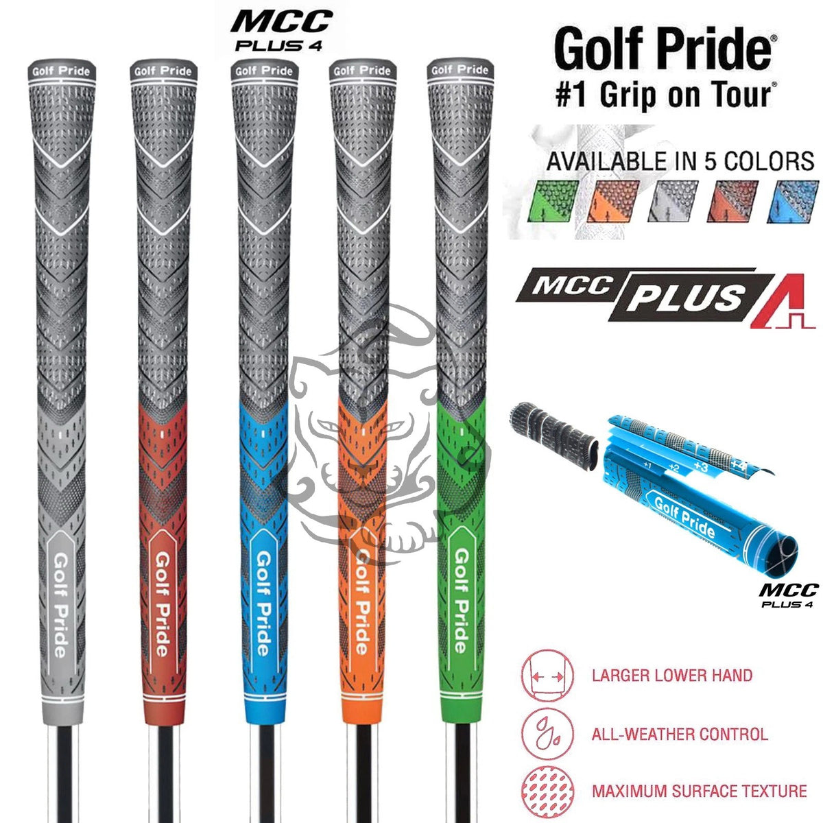 13-Pack Golf Club Grips MCC Plus4 Standard Size Carbon Yarn Non-Slip Durable