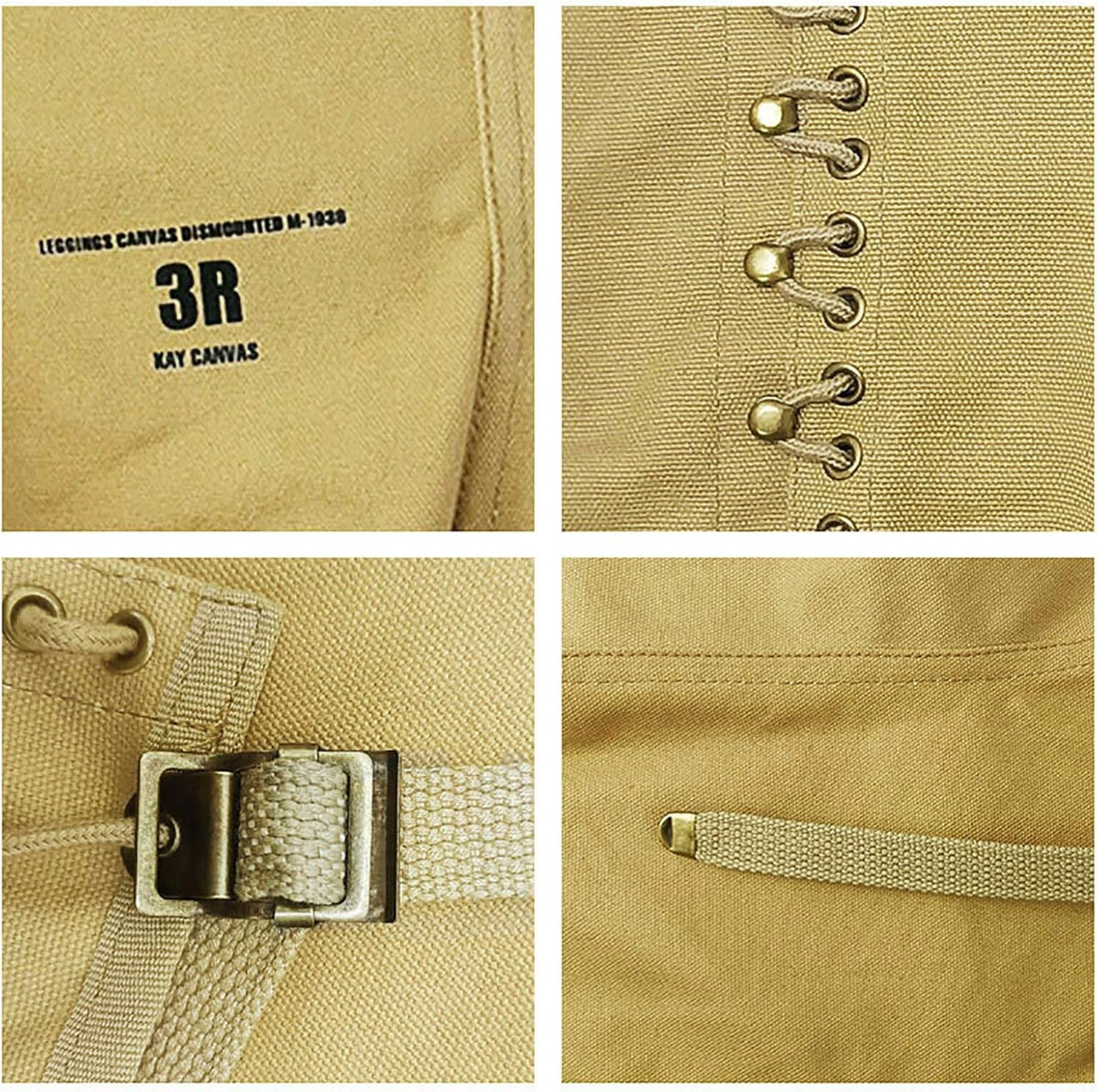 Vintage Canvas WWII Gaiters for Men - Reproduction Snake Leg Gaiters