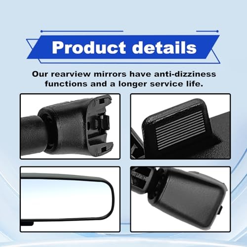 Interior Rear View Mirror Assembly Compatible with Nissan Rogue Altima NV1500 NV2500 NV3500