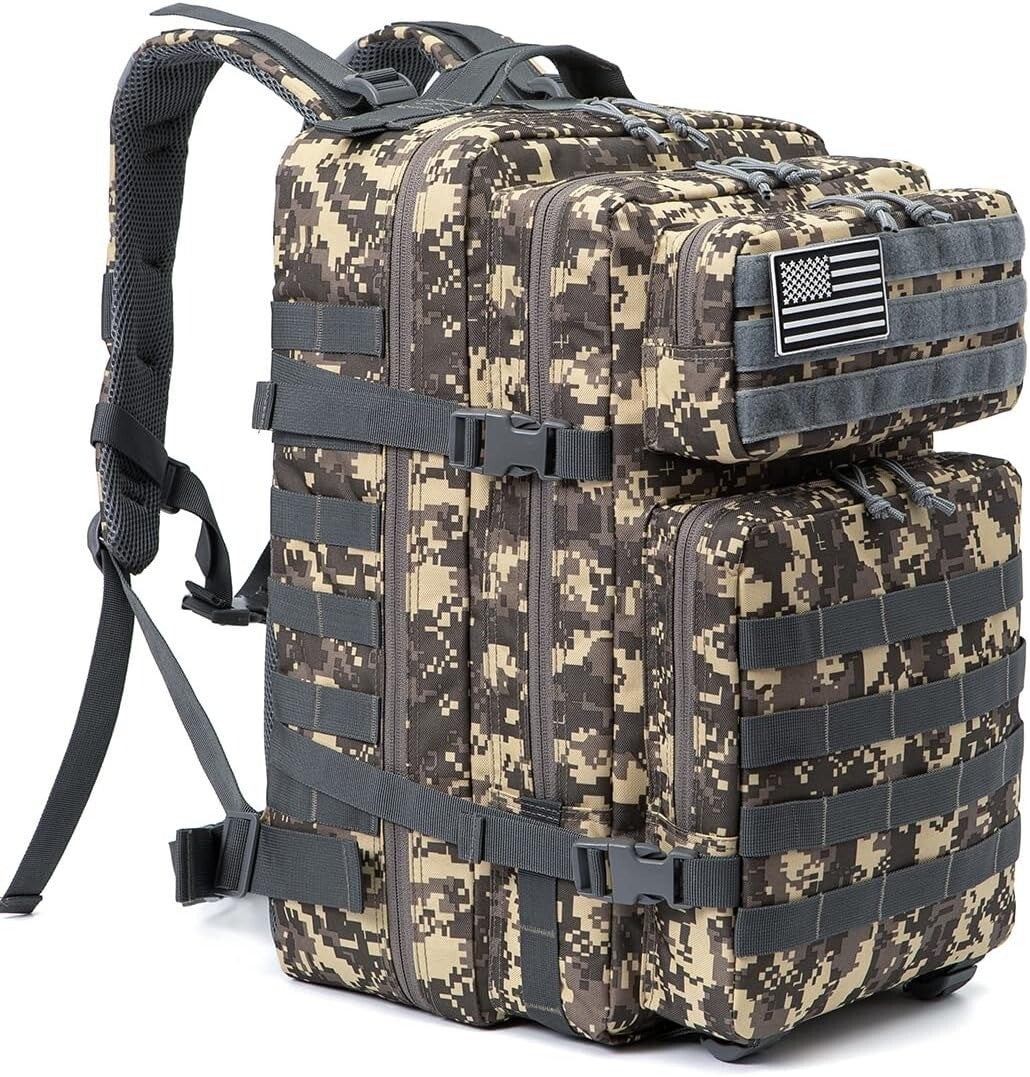 45L Military Tactical Backpack Large Army Assault Pack Molle Rucksack