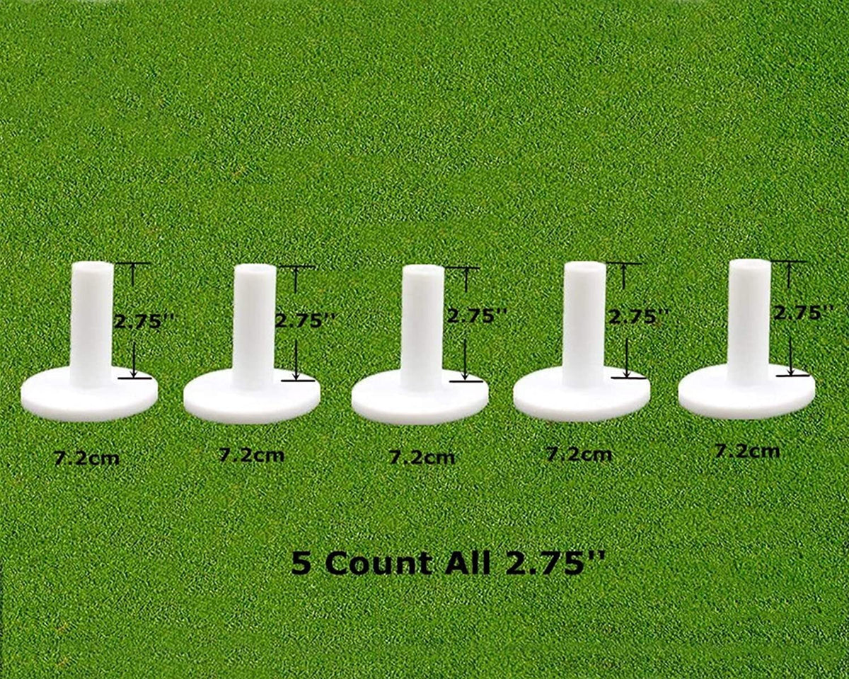 Golf Rubber Tees 5 Pack - Mixed or Same Size 1.5 to 3.25 Inches