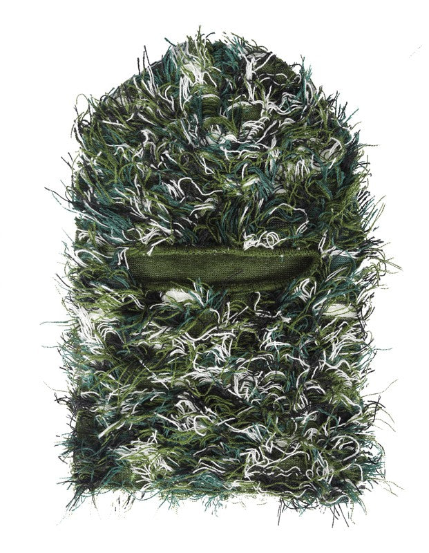 Distressed Knit Ski Face Mask - Windproof Winter Balaclava for Men Women