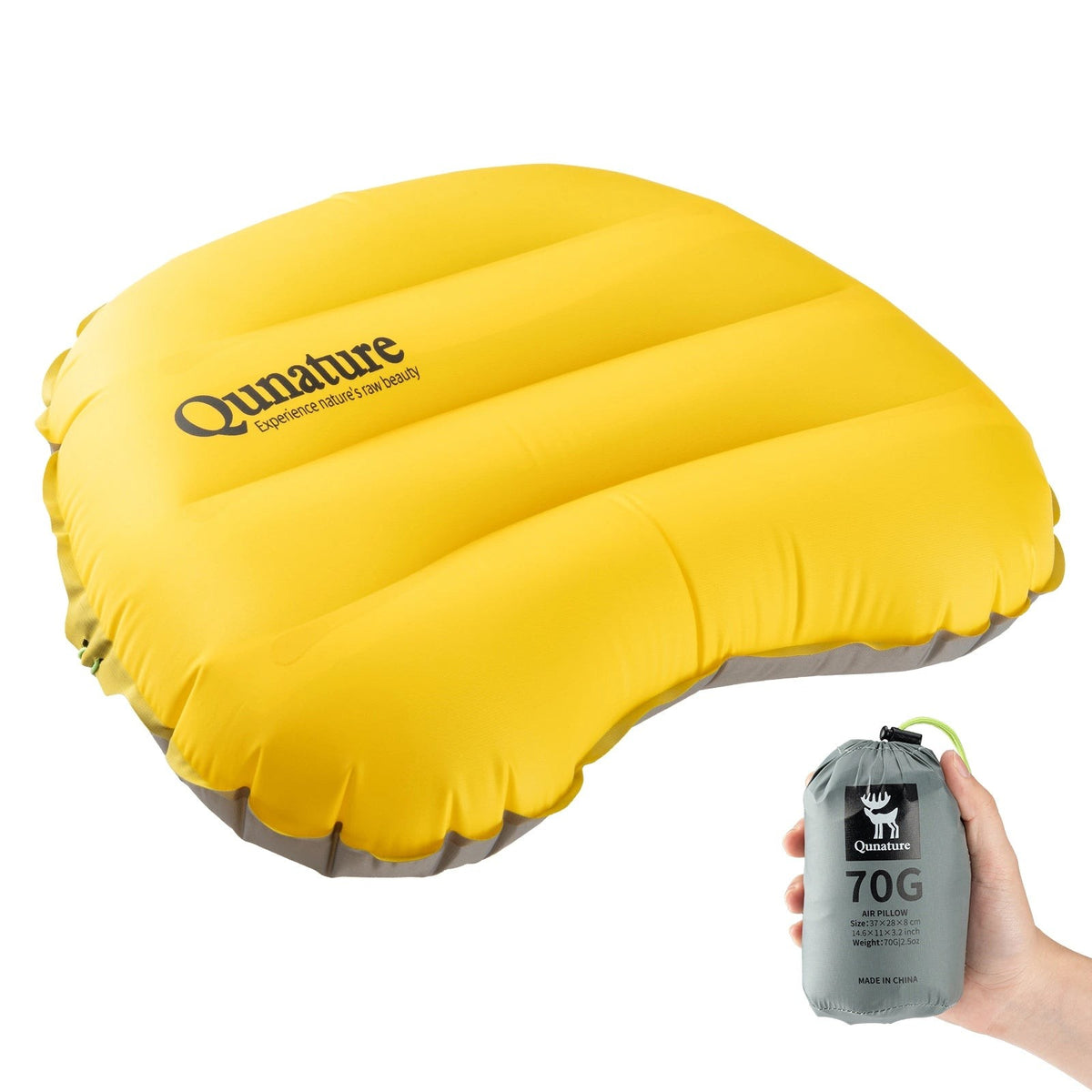 Lightweight Inflatable Camping Pillow with Neck Support - Compact & Waterproof