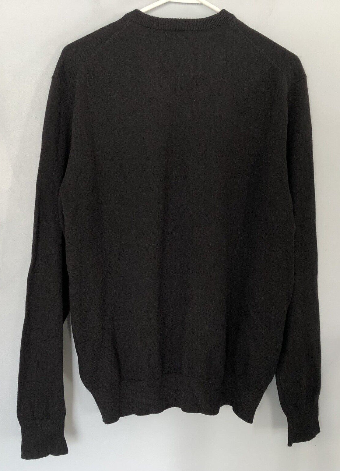 Men's V-Neck Sweater with Thermolite Technology - All-Season Black Knit Pullover