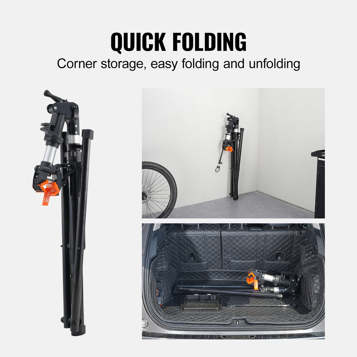 Bike Repair Stand Heavy-Duty Aluminum Folding Bicycle Work Stand with Adjustable Height and 66LBS Capacity