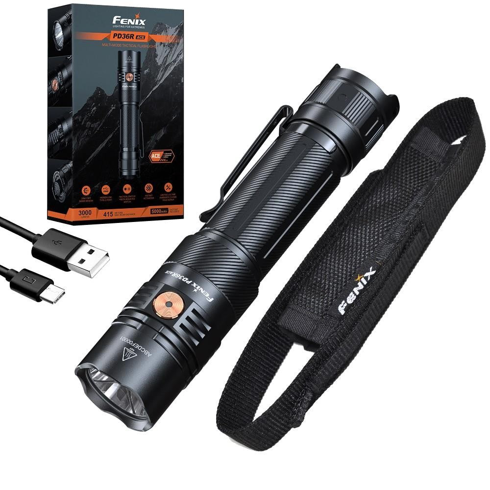 Rechargeable Tactical LED Flashlight 3000 Lumens, Waterproof, Strobe