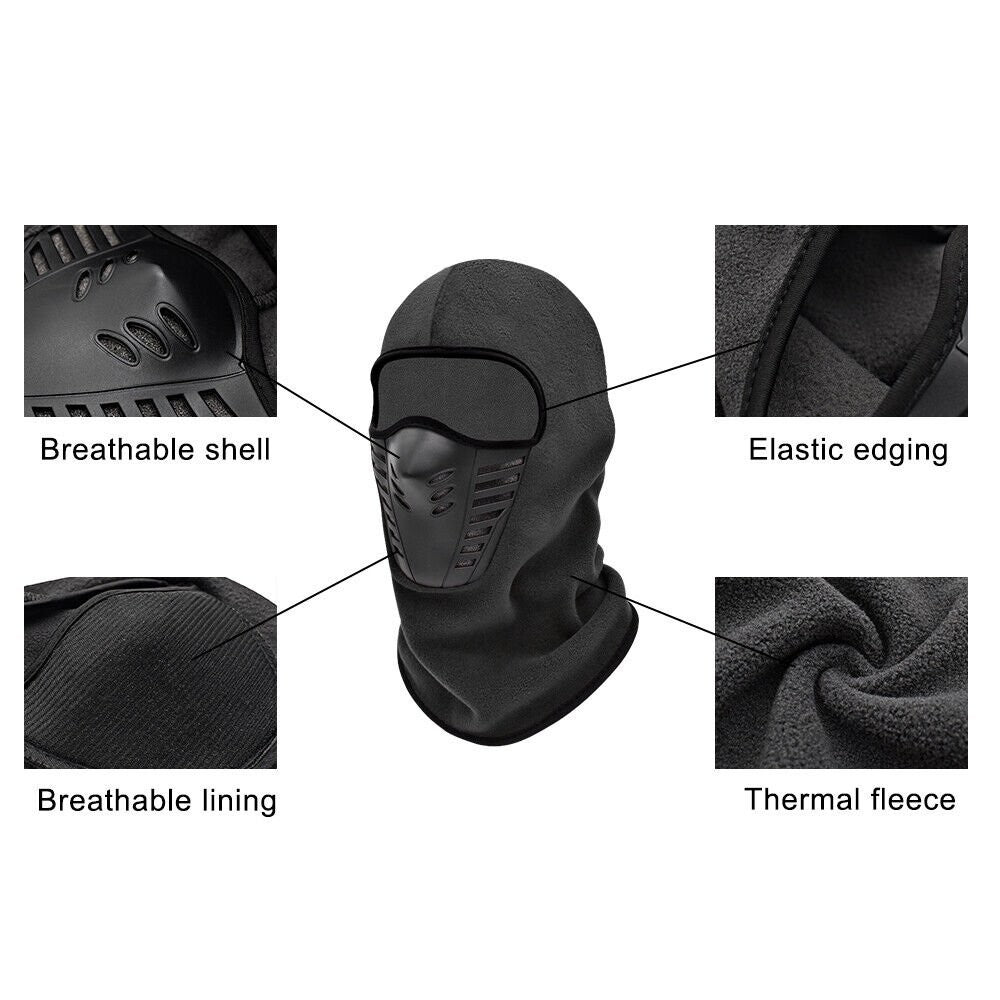 Full Face Ski Mask Balaclava Windproof Fleece Neck Warmer for Winter Outdoor Activities