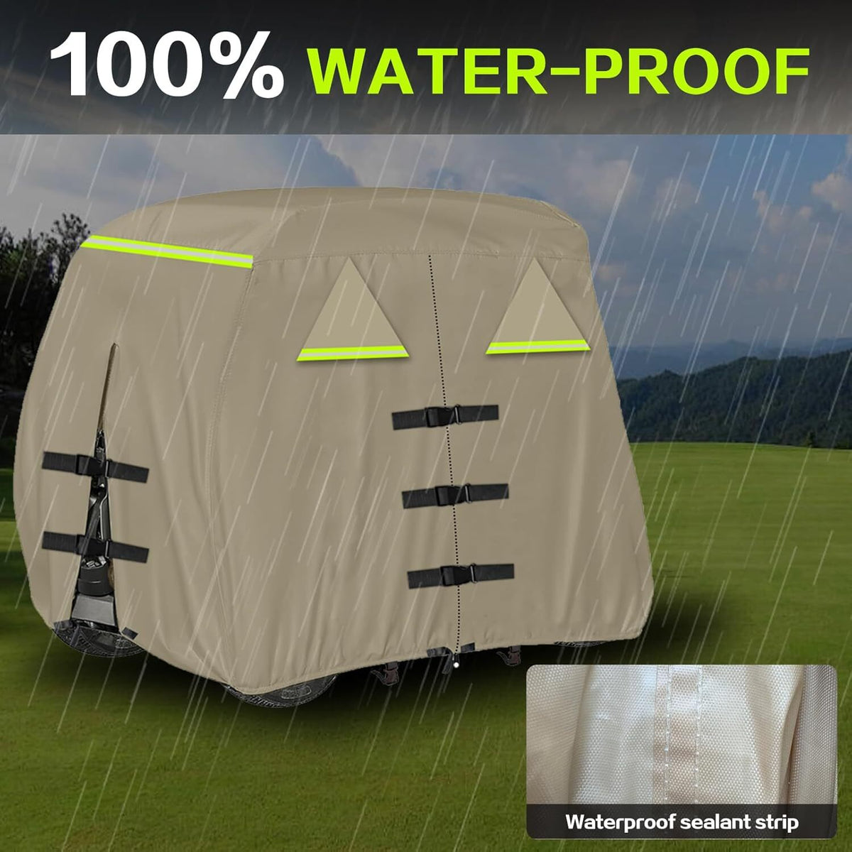 Waterproof Golf Cart Cover for 4 Passenger Club Car - All-Weather Protection