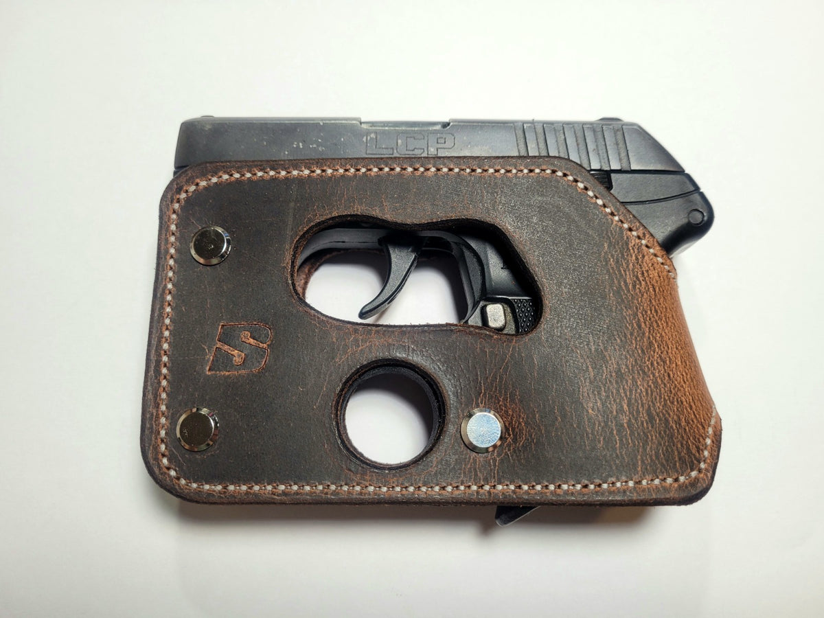 Wallet Style Pocket Holster for Ruger LCP 380 Kel-Tec P3AT P32 - Water Buffalo Leather