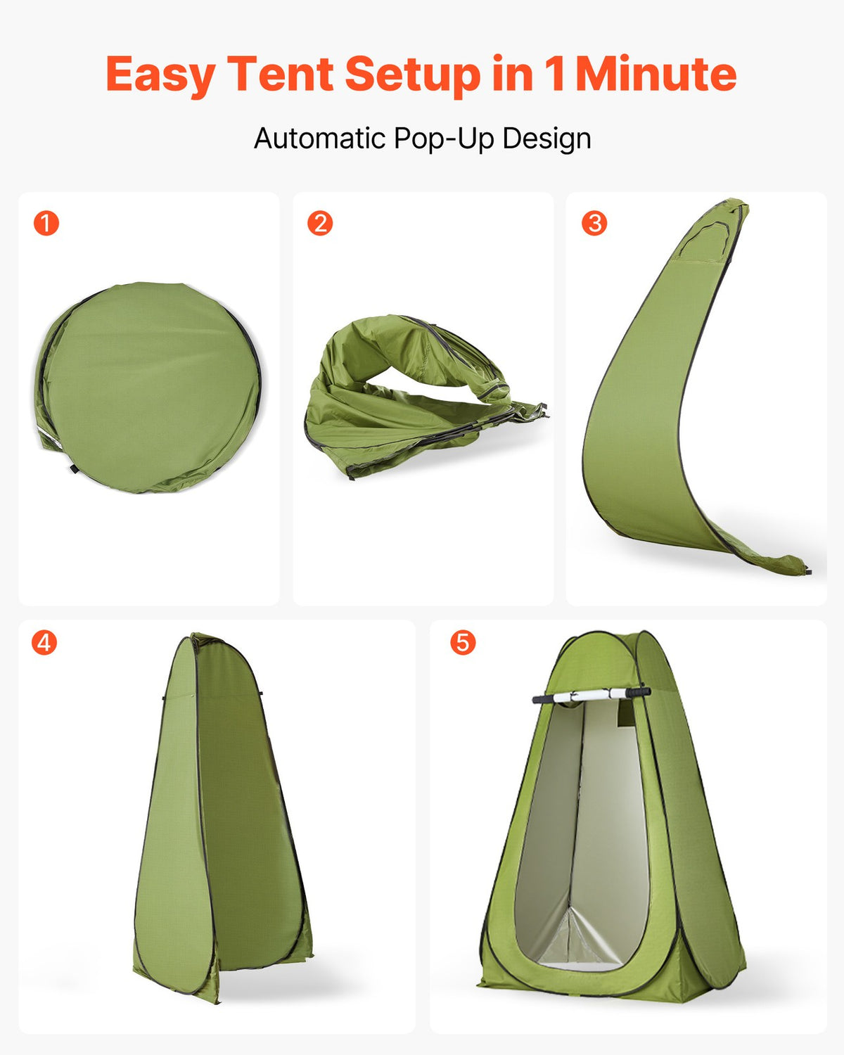 Portable Camping Toilet with Pop-Up Privacy Tent Foldable Outdoor Potty Kit