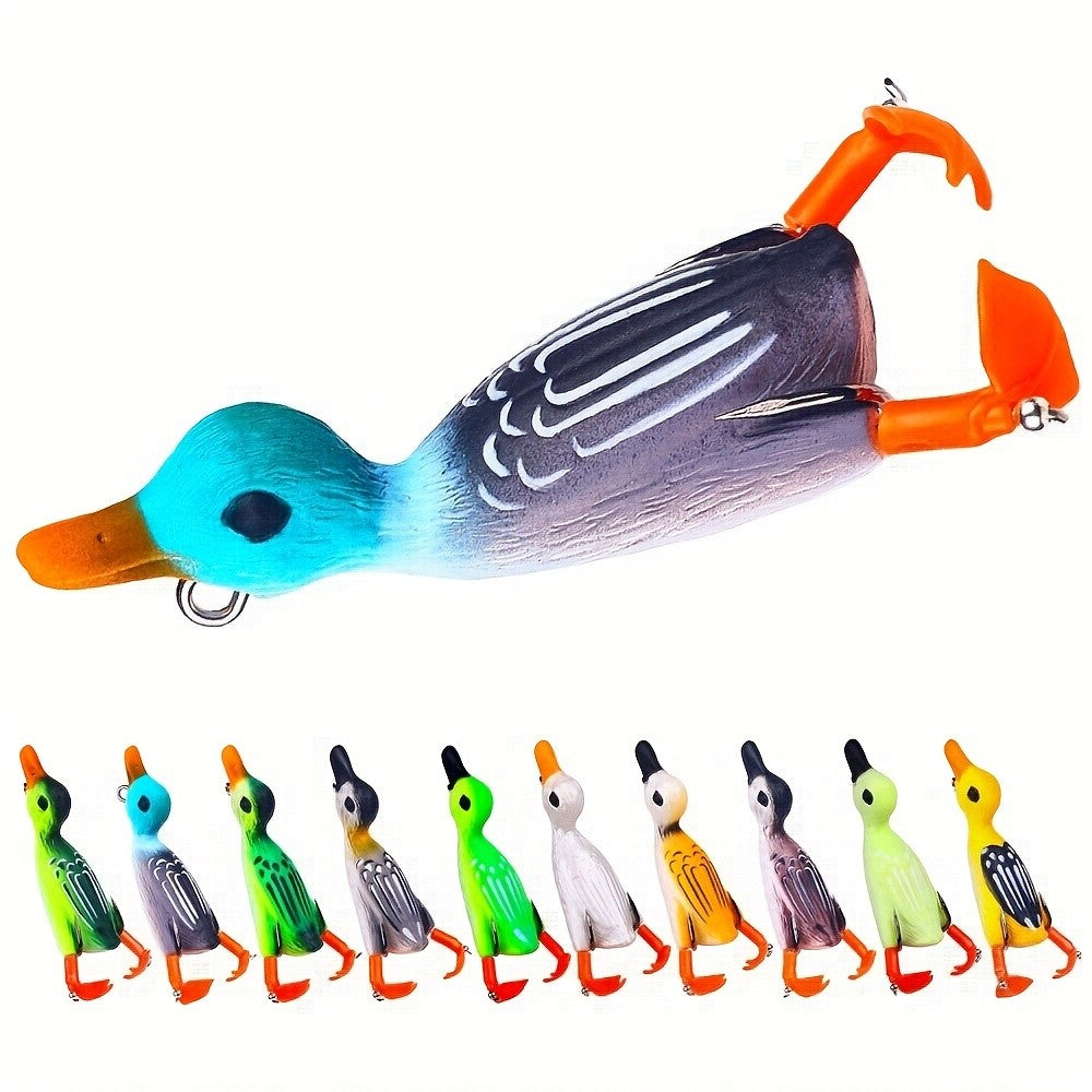 10pcs Topwater Duck & Frog Fishing Lure Set - Realistic Wobblers for Freshwater