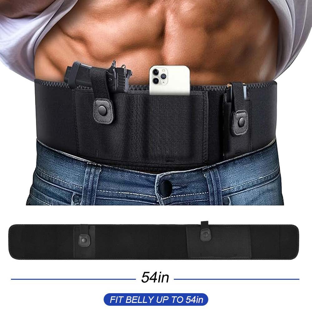 Concealed Belly Band Holster for Pistols - Adjustable 40-54 Inch Waist