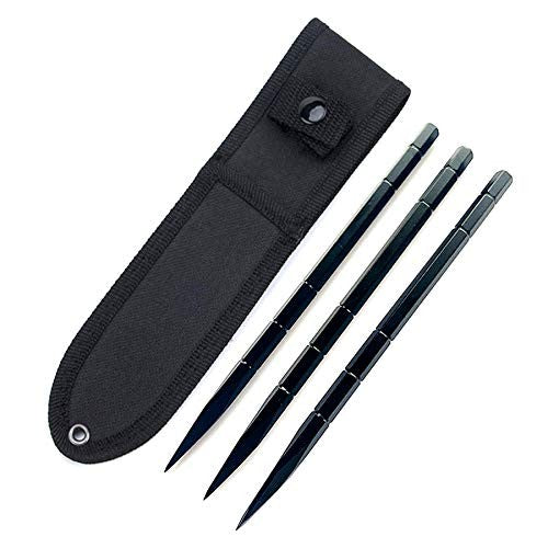 Stainless Steel Throwing Knife Set with Nylon Sheath - 3 Spikes for Target Practice