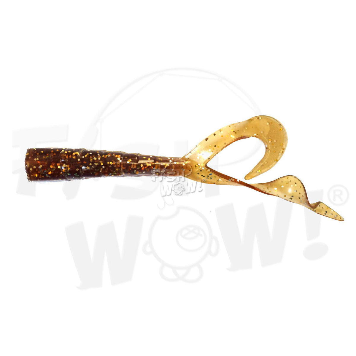 30 Pack 7-Inch Soft Plastic Twin Tail Grub Fishing Lures - Root Beer Color