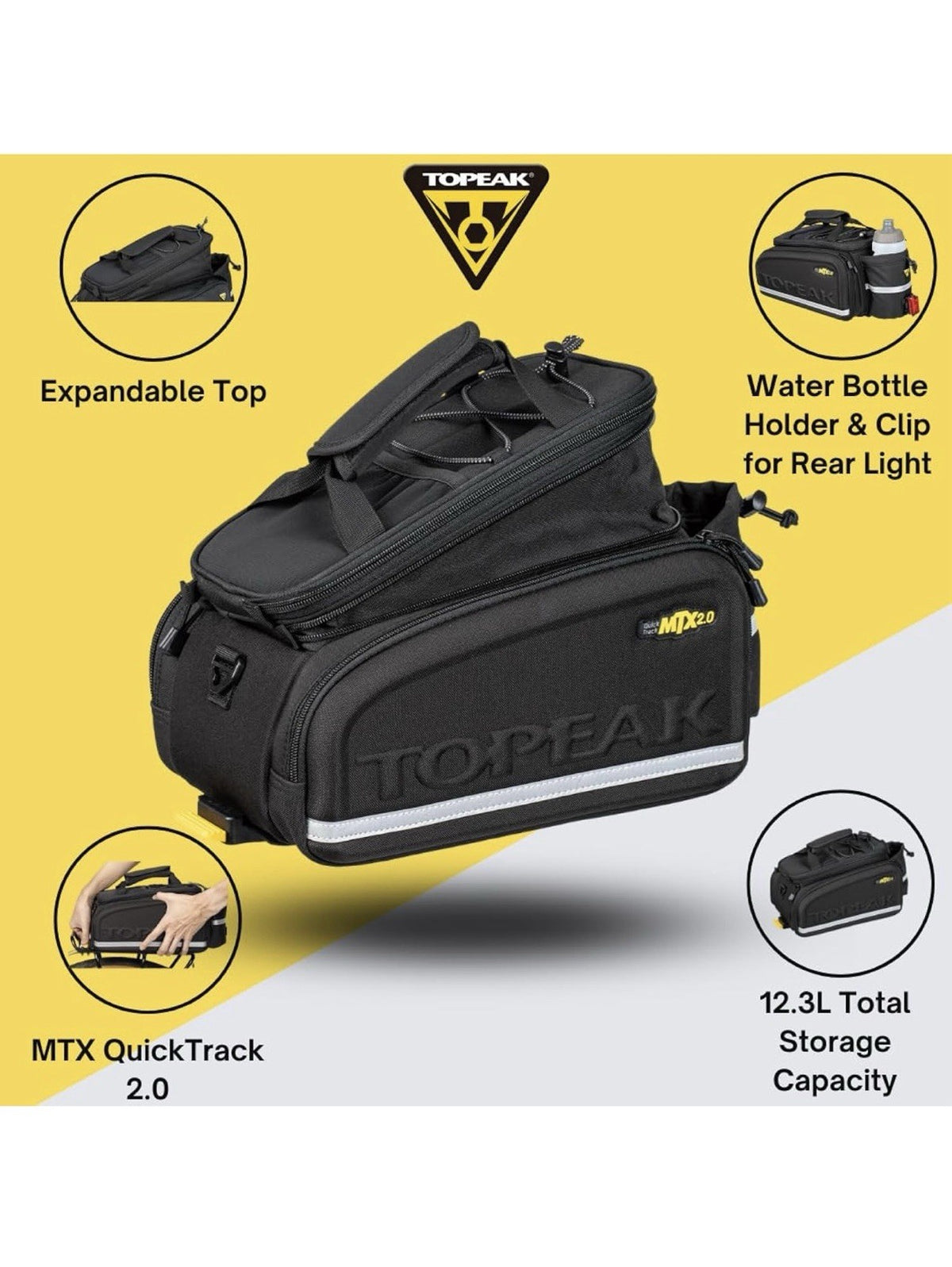 Rear Bicycle Bag with Spacious Storage and Easy Mounting - Black