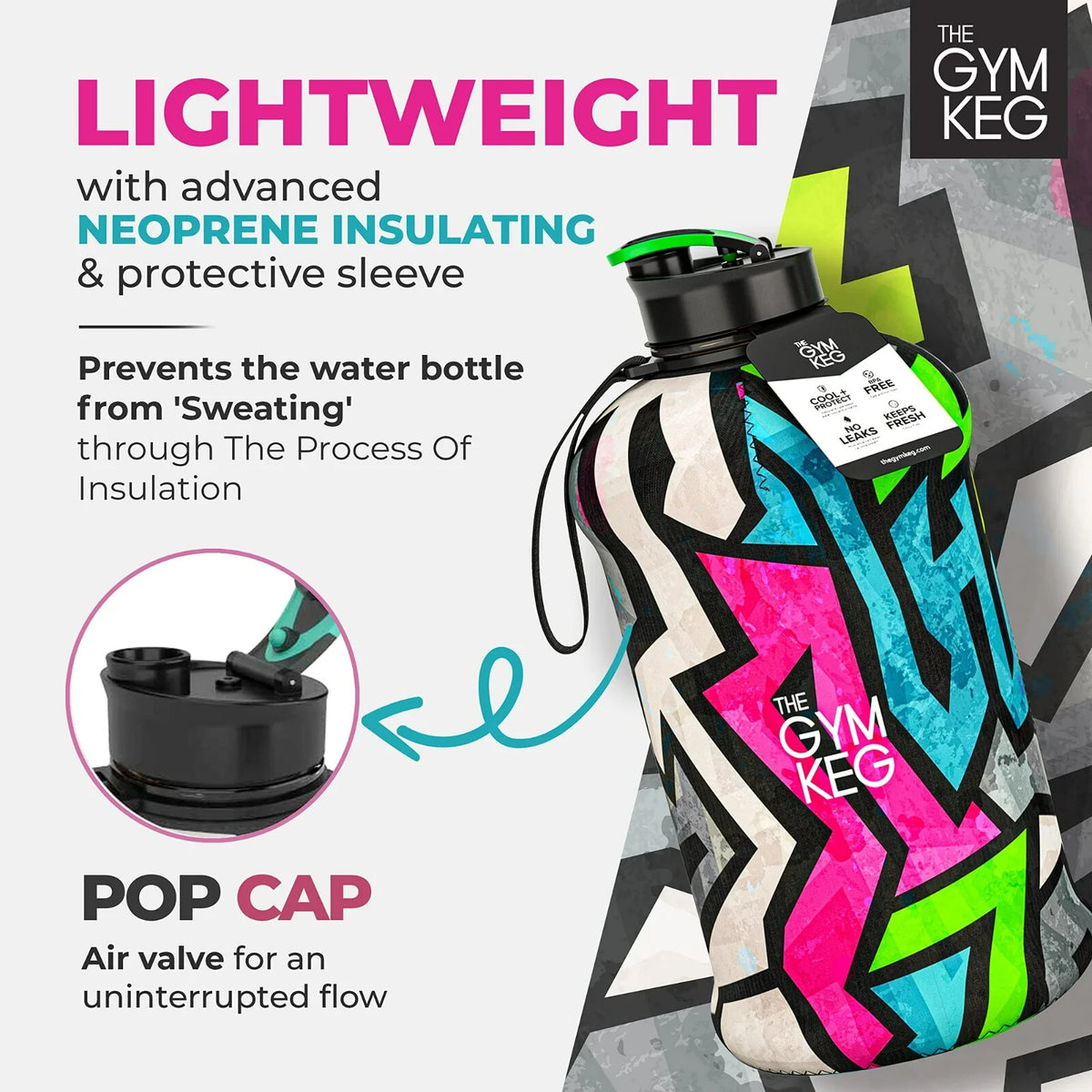 74 oz Insulated Water Bottle - Reusable Leakproof Hydration Flask