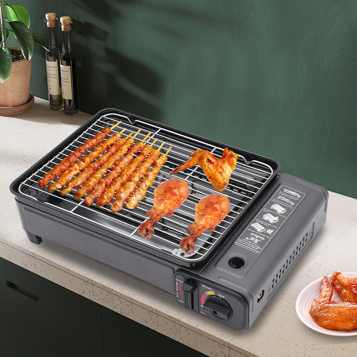 Portable Camping Gas Grill Stove for Outdoor Barbecue and Roasting