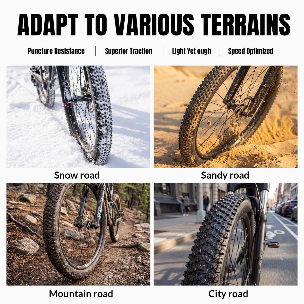 2PCS Folding Bike Tires & Inner Tubes with Tire Levers - Off-Road Bicycle Accessories