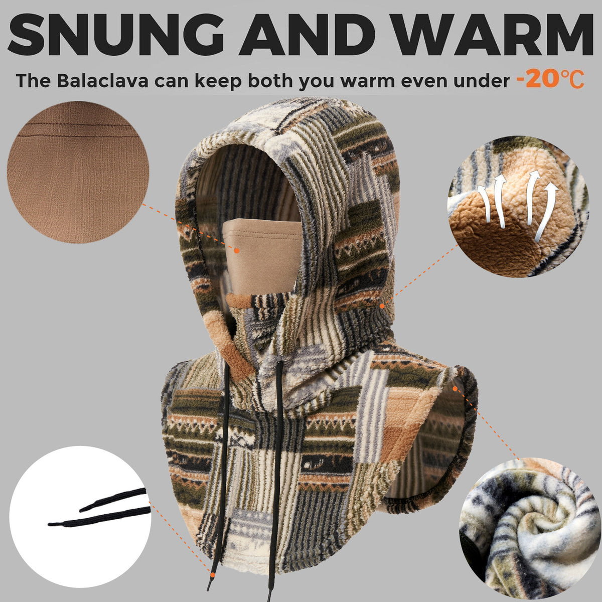 Winter Balaclava Ski Mask Cold Weather Windproof Fleece Face Cover