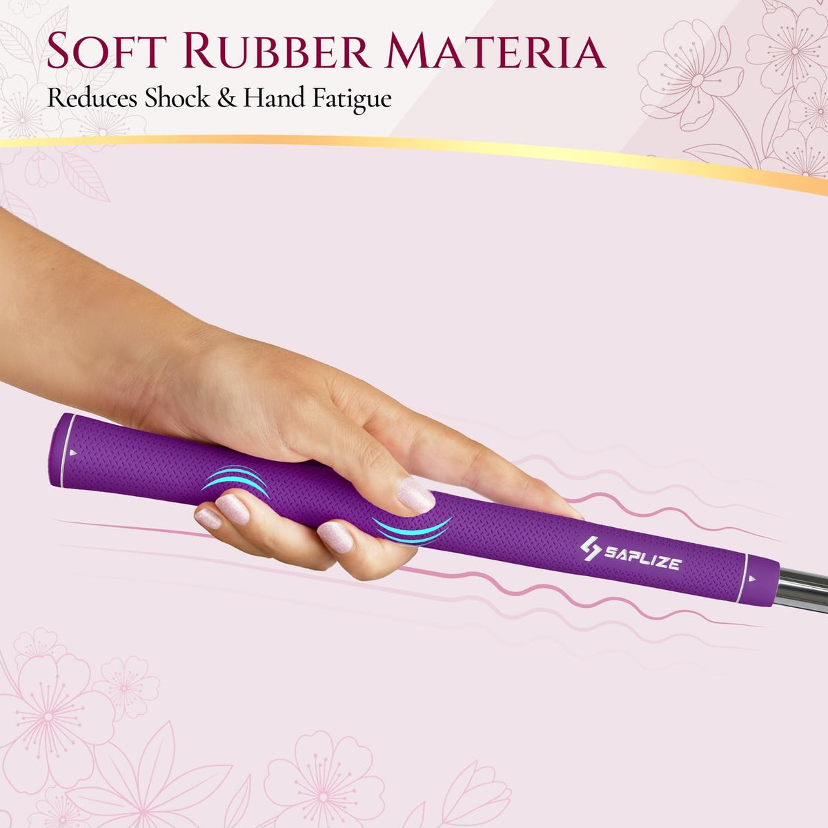 Women's Golf Club Grips 13 Pack - Purple Rubber Taper with Tapes