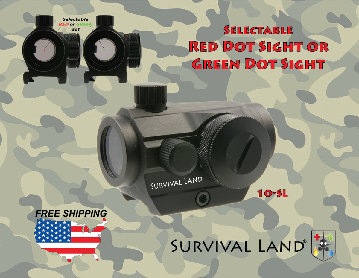 Red Green Dot Sight for Hunting & Shooting - 1x Magnification, Waterproof, Weaver & Mount