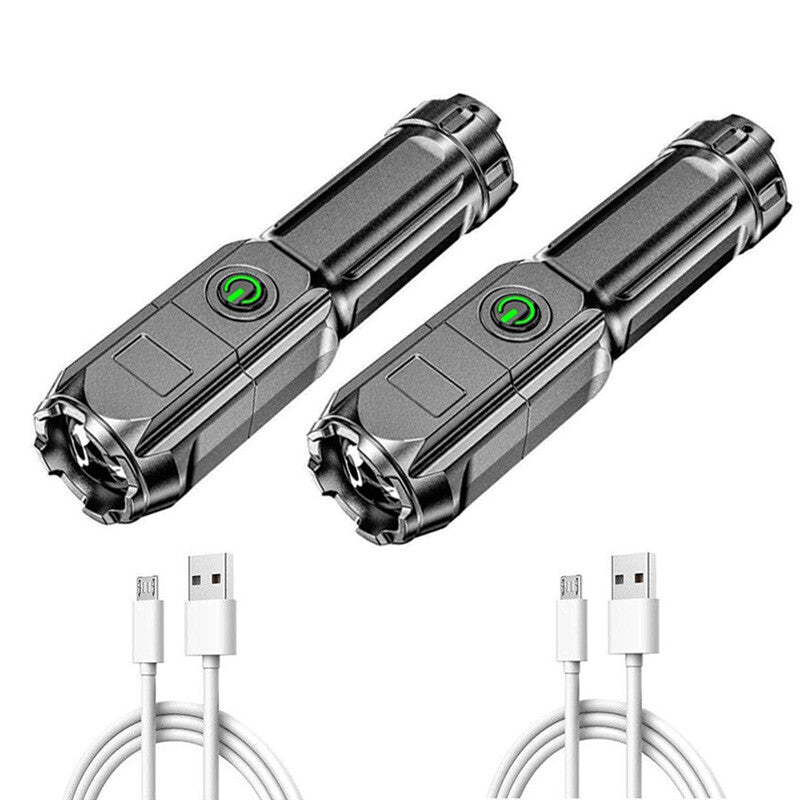 Rechargeable LED Flashlight 990000LM Tactical Zoomable Torch 1-3 Pack