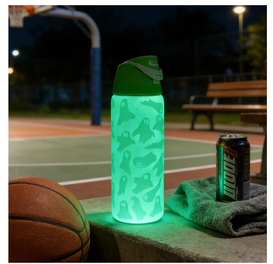 Glow-in-The-Dark 24 oz Insulated Reusable Water Bottle - Halloween Gift