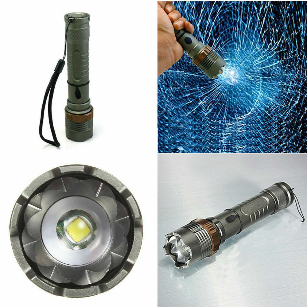 Rechargeable LED Camping Flashlight with Focus Adjustment and SOS Mode