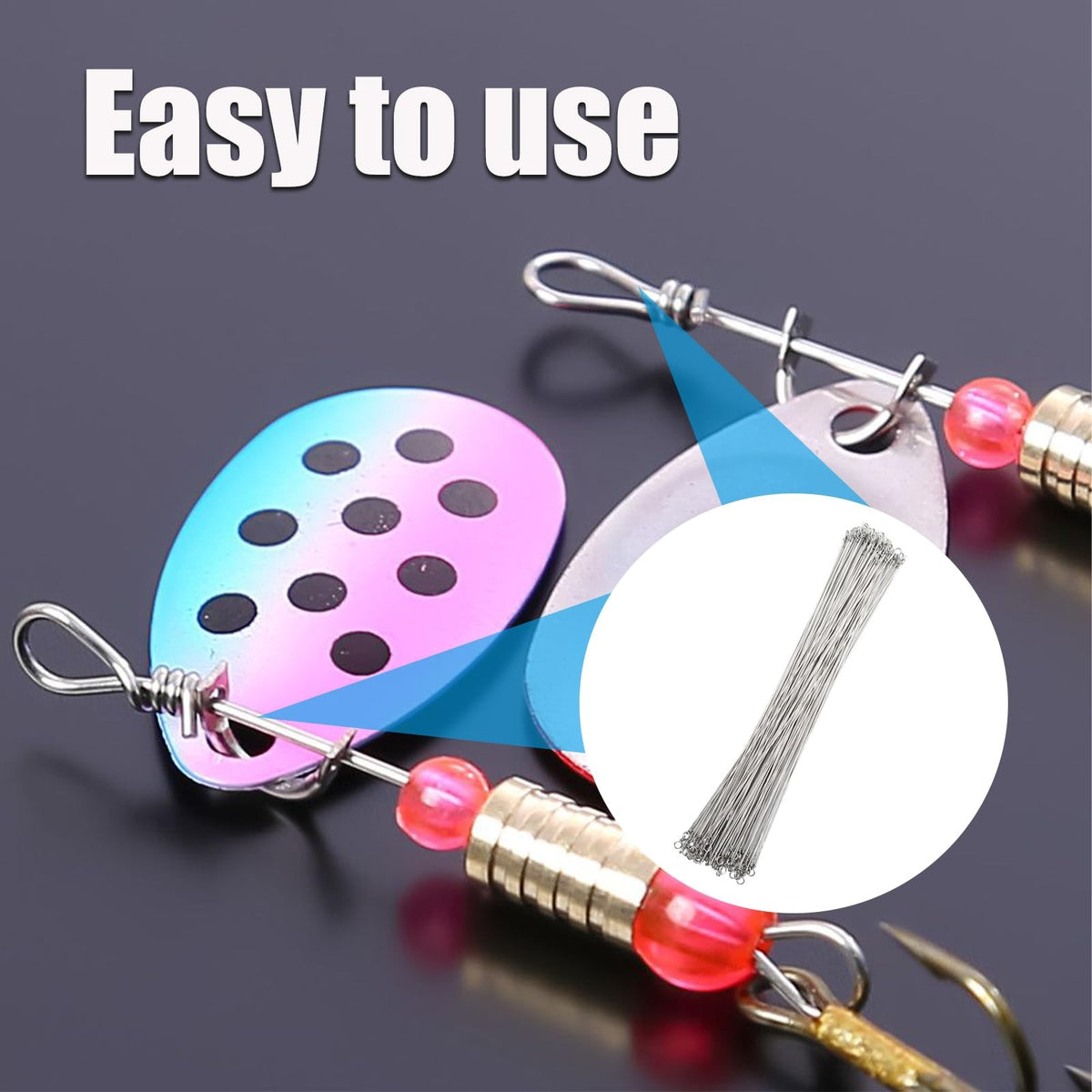 Stainless Steel Fishing Wire Spinners for Lure Making - 100 Pcs