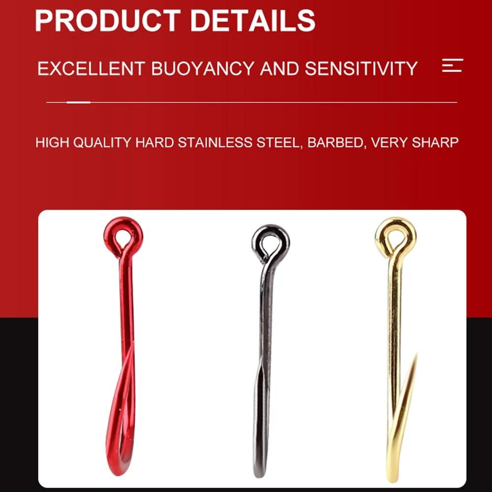 50-100pcs Gold Fishing Hooks - High Carbon Steel, Barbed, Ringed Eye, Multiple Sizes
